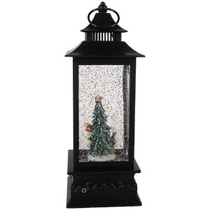 Clayre & Eef Decoratieve Lantaarn met Kerstman 10x10x28 cm