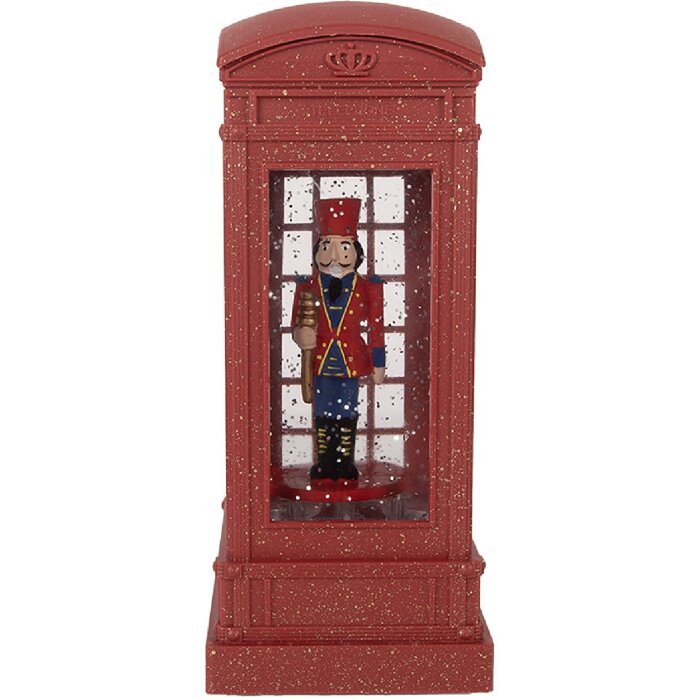 Clayre & Eef 66412 Decoratie Telefooncel met Notenkraker 9x9x21 cm