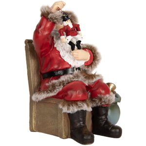Clayre & Eef 6PR5749 Kerstman Decoratie 16x13x19 cm Rood
