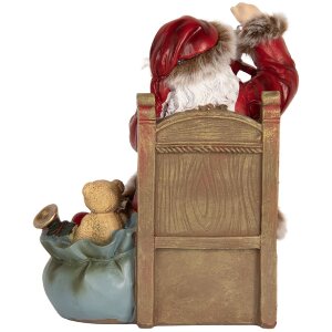 Clayre & Eef 6PR5749 Kerstman Decoratie 16x13x19 cm Rood