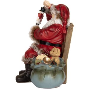 Clayre & Eef 6PR5749 Kerstman Decoratie 16x13x19 cm Rood