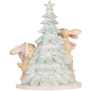 Clayre & Eef 6PR5880 Decoratie Konijn met LED 14x8x16 cm Bruin en Wit