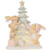 Clayre & Eef 6PR5880 Decoratie Konijn met LED 14x8x16 cm Bruin en Wit