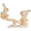 Clayre & Eef Decoratie Konijn 16x6x11 cm Bruin & Wit