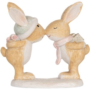 Clayre & Eef 6PR5882 Decoratie Konijn 10x5x10 cm Bruin en Wit