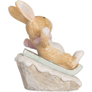 Clayre & Eef 6PR5885 Decoratie Konijn 8x6x9 cm Bruin Wit