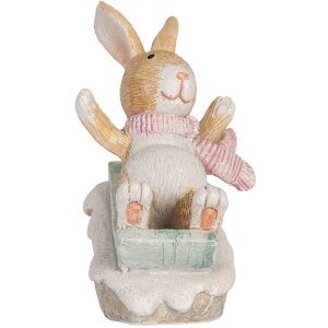Clayre & Eef 6PR5885 Decoratie Konijn 8x6x9 cm Bruin Wit