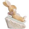 Clayre & Eef 6PR5885 Decoratie Konijn 8x6x9 cm Bruin Wit