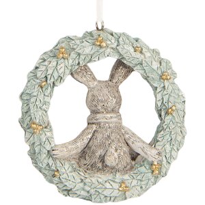 Clayre & Eef 6PR5889 Decoratiehanger Konijn 8x3x8 cm...