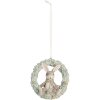 Clayre & Eef 6PR5889 Decoratiehanger Konijn 8x3x8 cm Grijs Groen
