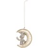Clayre & Eef 6PR5890 Decoratiehangers Konijnen Set 2 Grijs en Goudkleurig