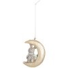 Clayre & Eef 6PR5890 Decoratiehangers Konijnen Set 2 Grijs en Goudkleurig