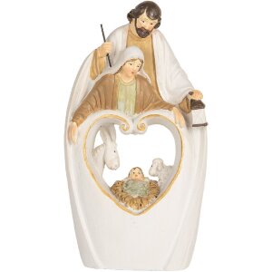 Clayre & Eef 6PR5892 Kerstgroep 12x6x22 cm Beige & Bruin