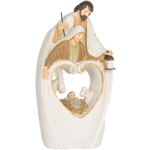 Clayre & Eef 6PR5892 Kerstgroep 12x6x22 cm Beige & Bruin