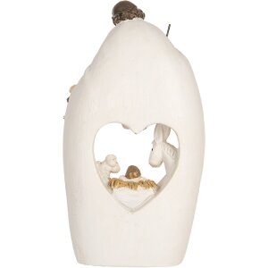 Clayre & Eef 6PR5892 Kerstgroep 12x6x22 cm Beige & Bruin