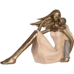 Clayre & Eef 6PR5900 Decoratie Moeder en Kind 23x9x16 cm Goudkleurig Roze