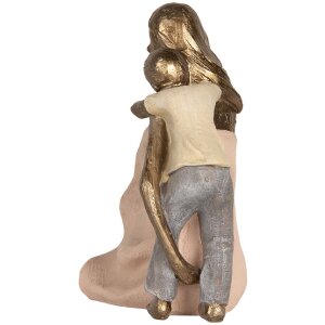 Clayre & Eef 6PR5900 Decoratie Moeder en Kind 23x9x16 cm Goudkleurig Roze