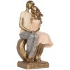 Clayre & Eef 6PR5901 Decoratie zittend paar 14x12x28 cm Goudkleurig Roze