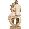 Clayre & Eef 6PR5901 Decoratie zittend paar 14x12x28 cm Goudkleurig Roze