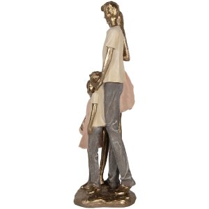 Clayre & Eef 6PR5902 Decoratie Familie 17x11x35 cm Goudkleurig en Roze