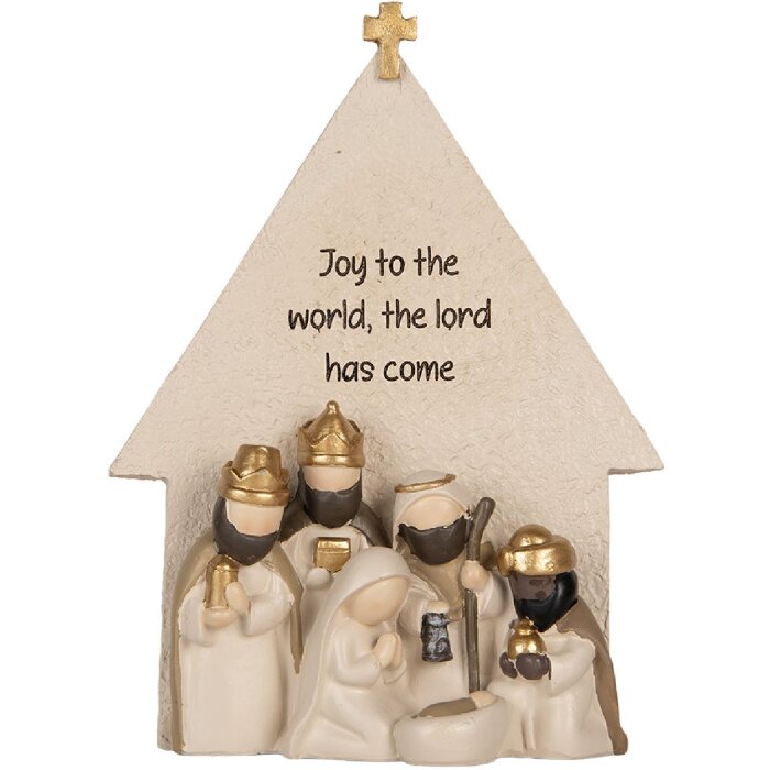 Clayre & Eef 6PR5904 Kerstgroep 16x6x21 cm Beige-Goud