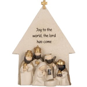Clayre & Eef 6PR5904 Kerstgroep 16x6x21 cm Beige-Goud