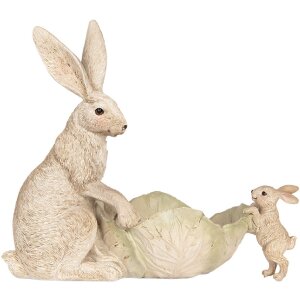 Clayre & Eef 6PR5905 Decoratie Konijn met Schaal 29x14x26 cm