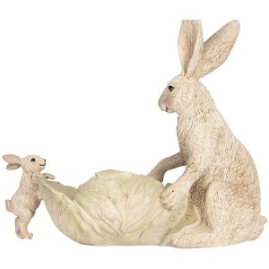 Clayre & Eef 6PR5905 Decoratie Konijn met Schaal 29x14x26 cm