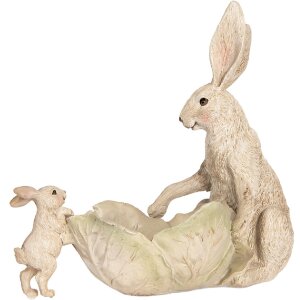 Clayre & Eef 6PR5905 Decoratie Konijn met Schaal 29x14x26 cm