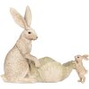 Clayre & Eef 6PR5905 Decoratie Konijn met Schaal 29x14x26 cm