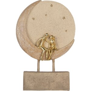 Clayre & Eef 6PR5909 Paar zittend op Maan 18x5x26 cm Beige Goudkleurig
