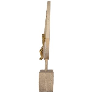Clayre & Eef 6PR5909 Paar zittend op Maan 18x5x26 cm Beige Goudkleurig