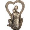 Clayre & Eef 6PR5911 Decoratie zittend paar 11x10x15 cm zilverkleur