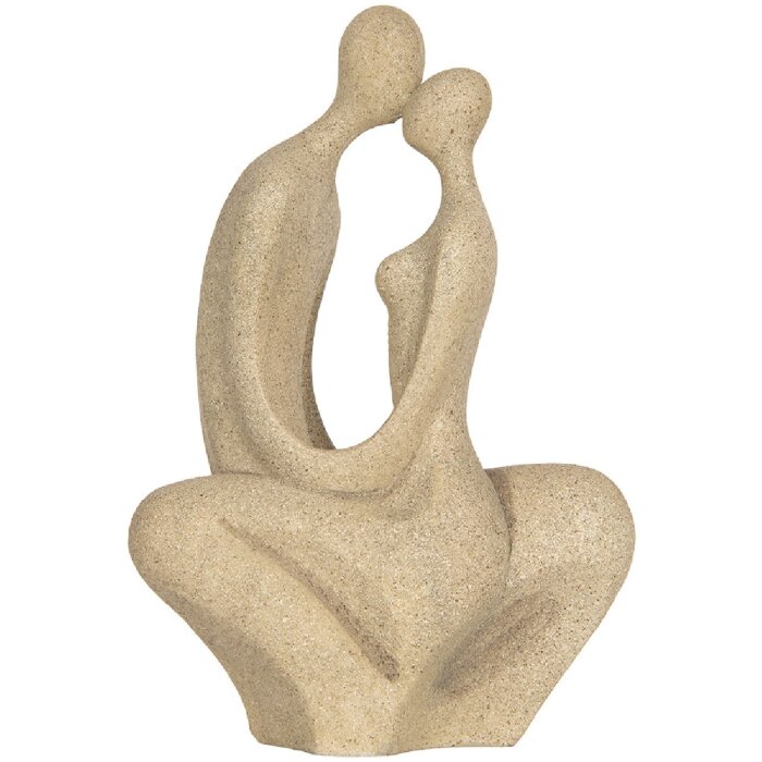Clayre & Eef 6PR5912 Decoratief Zittend Paar Beige 16x8x25 cm
