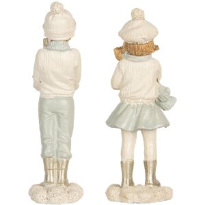 Clayre & Eef 6PR5917 Decoratie Kinder 2-delig 5x4x11 cm Wit Groen