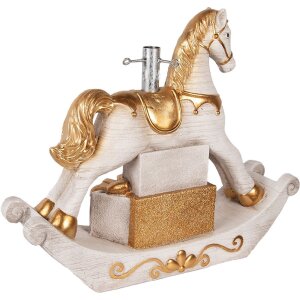 Clayre & Eef 5MG0094 Kerstboomstandaard 73x21x61 cm Wit-Goud