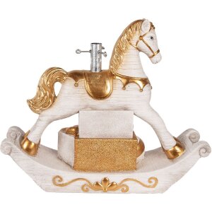 Clayre & Eef 5MG0094 Kerstboomstandaard 73x21x61 cm Wit-Goud