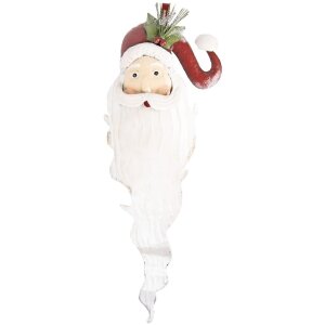 Clayre & Eef 5Y1318 Wanddecoratie Kerstman 30x10x79 cm Wit Rood