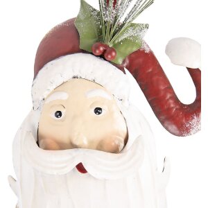 Clayre & Eef 5Y1318 Wanddecoratie Kerstman 30x10x79 cm Wit Rood