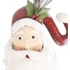 Clayre & Eef 5Y1318 Wanddecoratie Kerstman 30x10x79 cm Wit Rood
