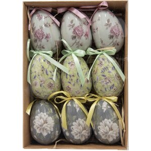 Clayre & Eef 65906 Decoratieve Ophangei Set (9 stuks) Ø 5x8 cm