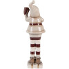 Clayre & Eef 6CE2251 Decoratie Kerstman Beige-Rood 8x7x23 cm