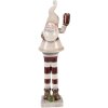 Clayre & Eef 6CE2252 Kerstman Decoratie 9x8x30 cm Beige/Rood