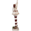Clayre & Eef 6CE2252 Kerstman Decoratie 9x8x30 cm Beige/Rood