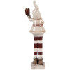 Clayre & Eef 6CE2252 Kerstman Decoratie 9x8x30 cm Beige/Rood