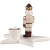 Clayre & Eef 6CE2253 Kandelaar Notenkraker Beige Rood 15x14x12cm