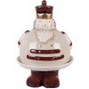 Clayre & Eef 6CE2254 Decoratieve schaal met deksel Beige Rood Ø 17x25 cm