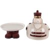 Clayre & Eef 6CE2254 Decoratieve schaal met deksel Beige Rood Ø 17x25 cm