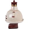Clayre & Eef 6CE2254 Decoratieve schaal met deksel Beige Rood Ø 17x25 cm