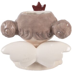 Clayre & Eef 6CE2256 Decoratieve Plantenpot 17x14x17 cm Beige-Rood